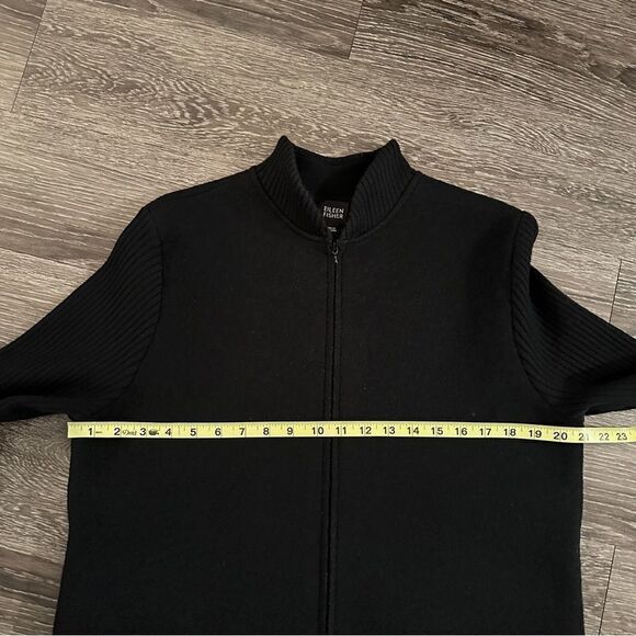 Eileen Fisher Wool Jacket with Ribbed Sleeves - Picture 7 of 8